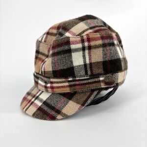 Manhattan Hat Company Tartan Plaid Newsboy Cap Y2K